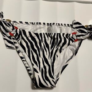 Zebra Print Bikini Bottom with red rings Victoria’s Secret